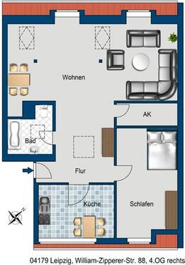 Foto - 2 Zimmer Etagenwohnung zur Miete in Leipzig