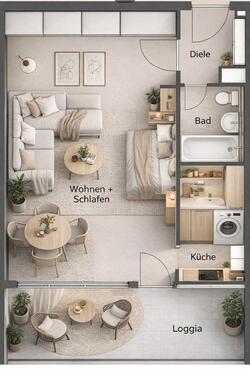 Foto - 1 Zimmer Terrassenwohnung zur Miete in Sankt Augustin