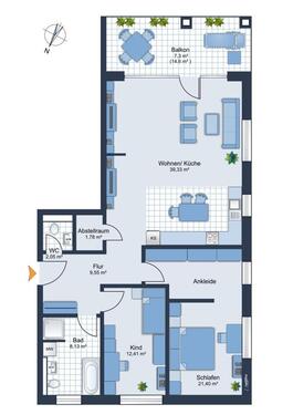 Foto - 3 Zimmer Erdgeschoßwohnung zur Miete in Schiffdorf