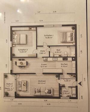 Foto - Wohnung in Leimen zu verkaufen - 255.000,00&nbsp;EUR Kaufpreis, ca.&nbsp; 84,00&nbsp;m&sup2;