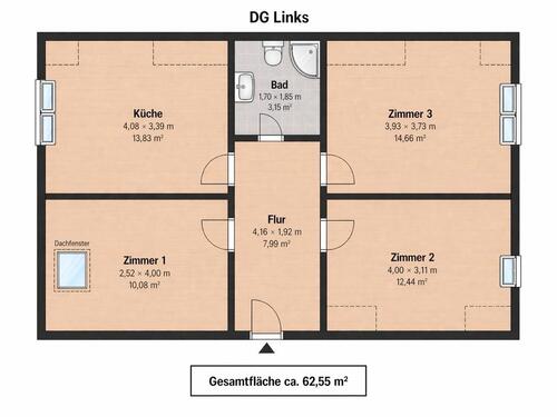 Foto - 62,5qm 3 Z Wohnung Erstbezug nach Kernsanierung