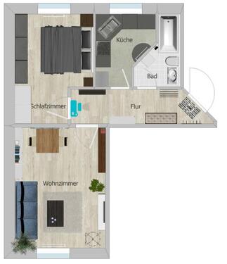 Foto - 2 Zimmer Dachgeschoßwohnung zur Miete in Hohenstein-Ernstthal