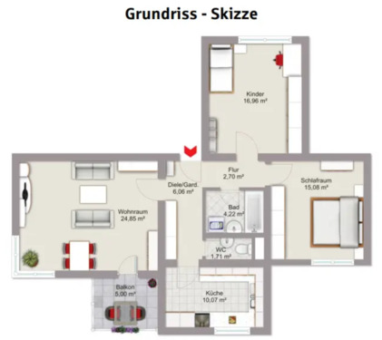 Foto - 3 Zimmer Etagenwohnung in Straubenhardt