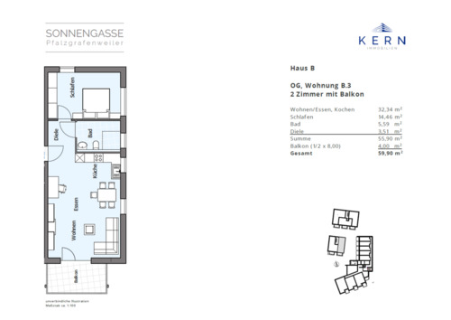 Foto - 2 Zimmer Etagenwohnung zur Miete in Pfalzgrafenweiler