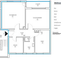 Modern kernsanierte 3-Zimmer-Wohnung 64 m² mit Balkon Gleißhammer - Nürnberg