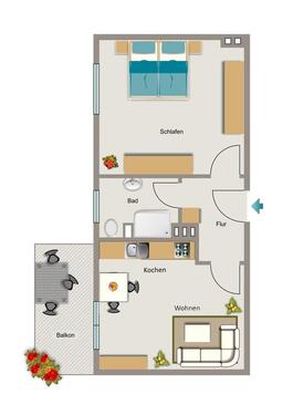 Foto - 1.5 Zimmer Erdgeschoßwohnung zur Miete in Dortmund