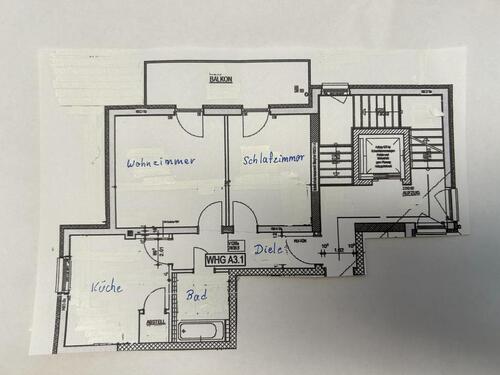 Foto - Wittlich 54 m² Wohnung 2.OG 2 ZKB, Balkon, Aufzug & Carport