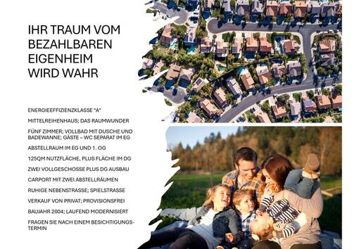 Foto - Pinneberg-Nord; Mittelreihenhaus mit Carport Energieklasse A