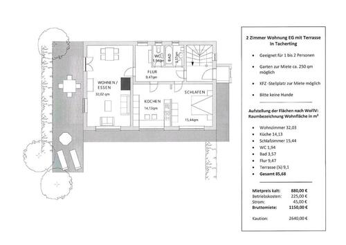 Foto - 2 Zi. Wohnung EG - 880,00&nbsp;EUR Kaltmiete, ca.&nbsp; 85,00&nbsp;m&sup2;