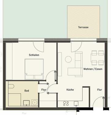 Foto - 2 Zimmer Erdgeschoßwohnung zur Miete in Osnabrück