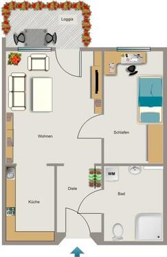 Foto - 2.5 Zimmer Dachgeschoßwohnung zur Miete in Duisburg