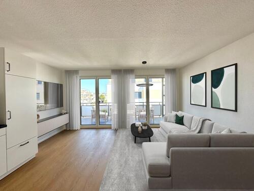Foto - Neubau 3 - Zimmer Wohnung im Erdgeschoss mit Blick in den projekteigenen Park.