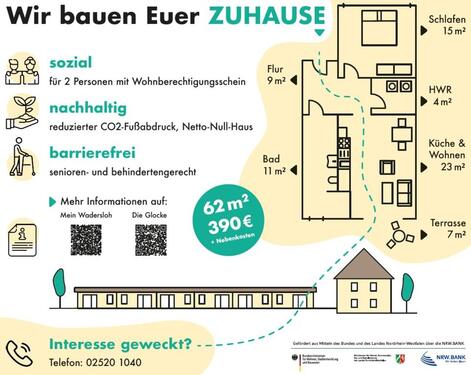 Foto - Neubauwohnung 62m² in Diestedde zu vermieten; Nur mit WBS!