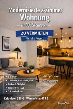 Foto - 2 Zimmer Erdgeschoßwohnung zur Miete in Waldsassen