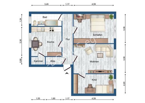 Foto - Ramin Komplett renoviert! 3 Zimmer Wohnung.