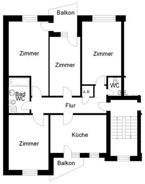 Foto - Studenten aufgepasst! WG-geeignete 4 Zi.-Wohnung mit Einbauküche!