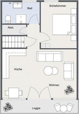 Foto - 2 Zimmer Dachgeschoßwohnung zur Miete in Bogen
