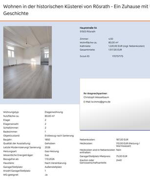 Foto - 4 Zimmer Etagenwohnung zur Miete in Rösrath