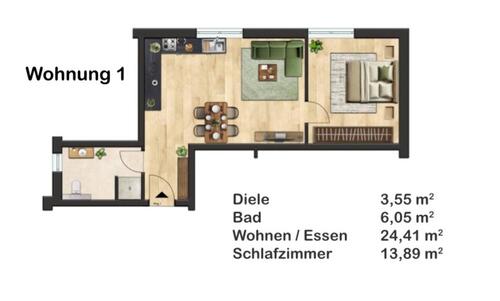 Foto - 2 Zimmer Etagenwohnung zur Miete in Münzenberg