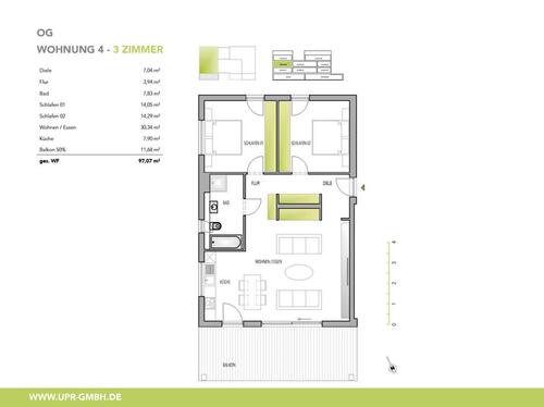 Foto - 3 Zimmer Etagenwohnung zur Miete in Pleidelsheim