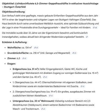 Foto - 6.5 Zimmer Doppelhaushälfte zum Kaufen in Stuttgart