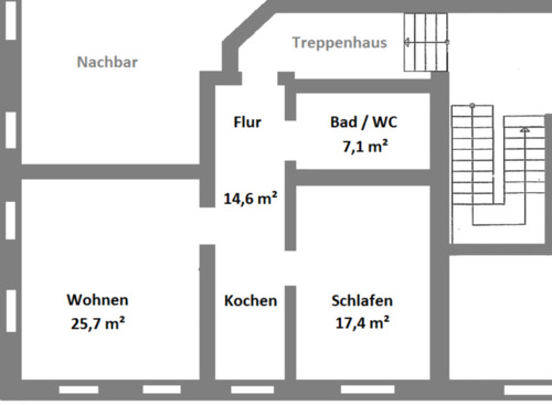 Foto - 2 Zimmer Etagenwohnung in Lauta