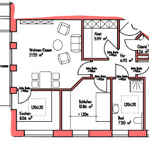 Moderne 3-Zimmer-Wohnung mit überdachter Terrasse in Nottuln