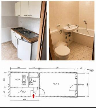 Foto - Wohnung zum Nachmieten - 260,00&nbsp;EUR Kaltmiete, ca.&nbsp; 35,88&nbsp;m&sup2;