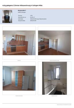 Foto - 2 Zimmer Etagenwohnung zur Miete in Solingen