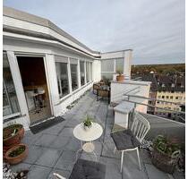 Penthousewohnung in Düsseldorf, Apartment, Terasse mit Panorama