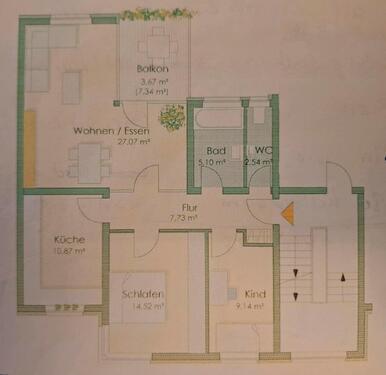 Foto - Helle 3 Zimmerwohnung mit Südbalkon in Lüstringen