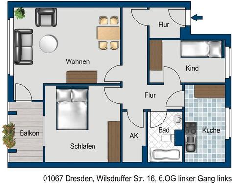 Foto - Schön hier zu wohnen. - 741,00&nbsp;EUR Kaltmiete, ca.&nbsp; 70,65&nbsp;m&sup2;