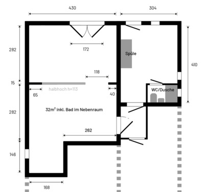 Foto - Studentenbude 1-Zimmer-Wohnung im Untergeschoß