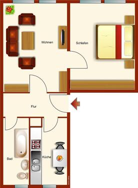 Foto - 2 Zimmer Etagenwohnung zur Miete in Ruhner Berge