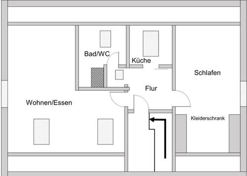 Foto - Kernsanierte 2-Zimmer-Dachgeschosswohnung