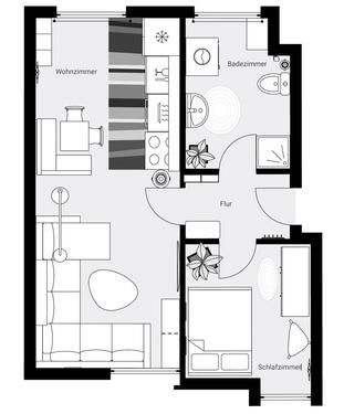 Foto - Frisch saniert und möbliert: Schicke 2-Zi-Wohnung mit Tageslichtbad im schönen Egeln