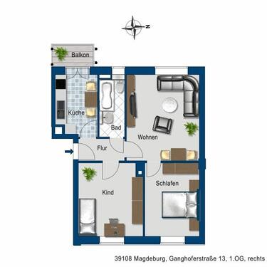 Foto - Etagenwohnung zur Miete in Magdeburg