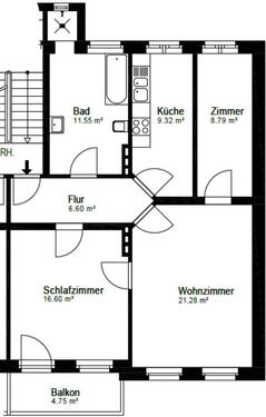 Foto - 2.5 Zimmer Etagenwohnung in Rendsburg