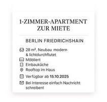 1 Zimmer Apartment - 1.200,00 EUR Kaltmiete, in München (PLZ: 81829) Messestadt Riem