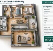 Moderne 4,5-Zimmer-Wohnung mit Balkon und Spabereich in Top Lage - Waiblingen