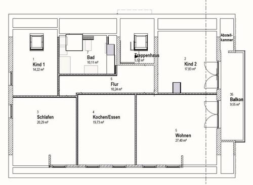 Foto - 4.5 Zimmer Dachgeschoßwohnung zur Miete in Geroda