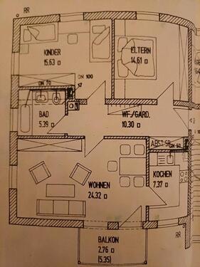 Foto - 3 Zimmer Wohnung Obergeschoss - 780,00 EUR Kaltmiete,