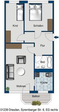 Foto - 3 Zimmer Erdgeschoßwohnung zur Miete in Dresden