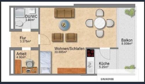 Foto - 1,5-Zimmer-Wohnung in Schweinfurt bezugsfertig ab 01.02.2026
