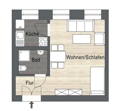 Foto - 1 Zimmer Etagenwohnung zur Miete in Dresden