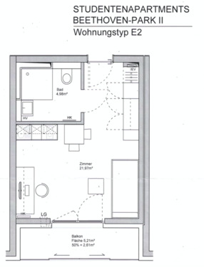 Foto - 1 Zimmer Etagenwohnung in Augsburg