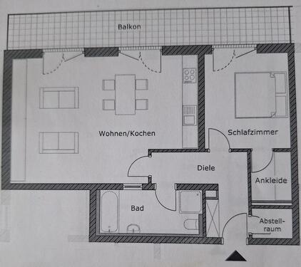 Foto - 2 Zimmer Wohnung 71.2 mit Balkon