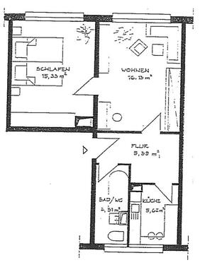Foto - 2 Zimmer Wohnung ab 01.04.26 inkl EBK Leipzig Eutritzsch
