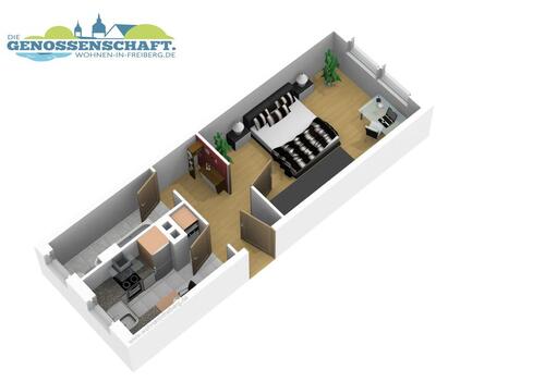 Foto - 1 Zimmer Etagenwohnung zur Miete in Freiberg