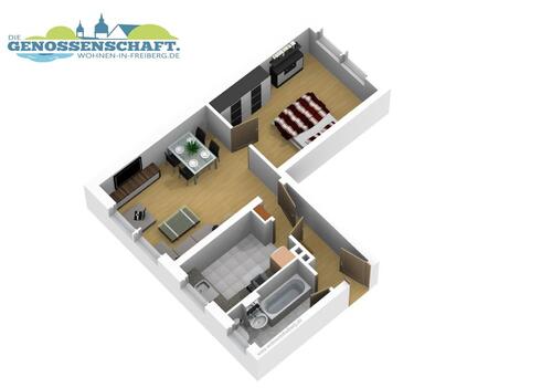 Foto - 2 Zimmer Etagenwohnung zur Miete in Freiberg